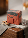 Prudent Preservations artisan bar soap with warm amber, russet, and smoky brown tones, handcrafted cold-process.